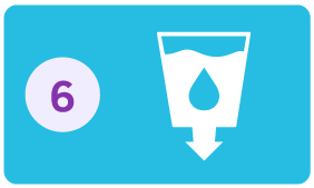 na imagem possui o número 6 e ao lado um ícone de um reservatório de água