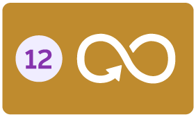 na imagem possui o número 12 e ao lado um ícone do infinito