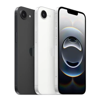 Imagem do Iphone 16e na cor branca e na cor preta
