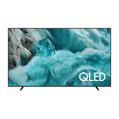 Imagem de uma TV, preta com uma imagem abstrata de ondas na tela.