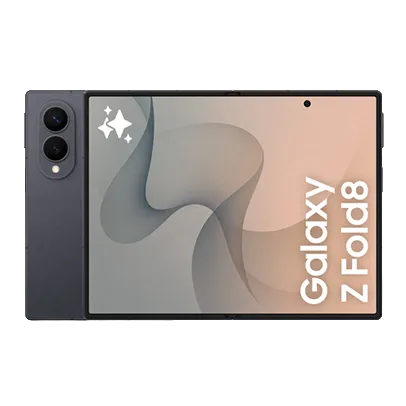 Smartphone Samsung Galaxy Z Fold8 grafite com tela ampla.