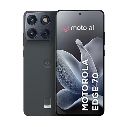 Smartphone Motorola Edge 70 cinza.