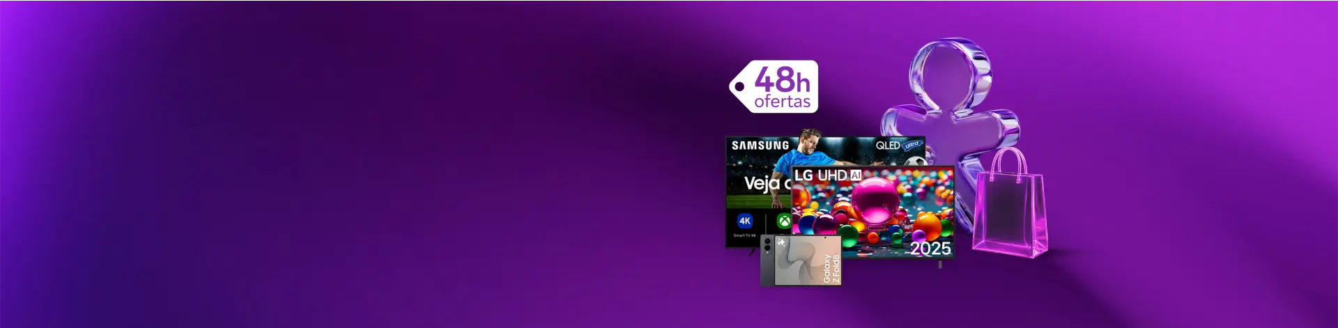 Produtos em oferta no Mês do Cliente, com selo 48h de ofertas.