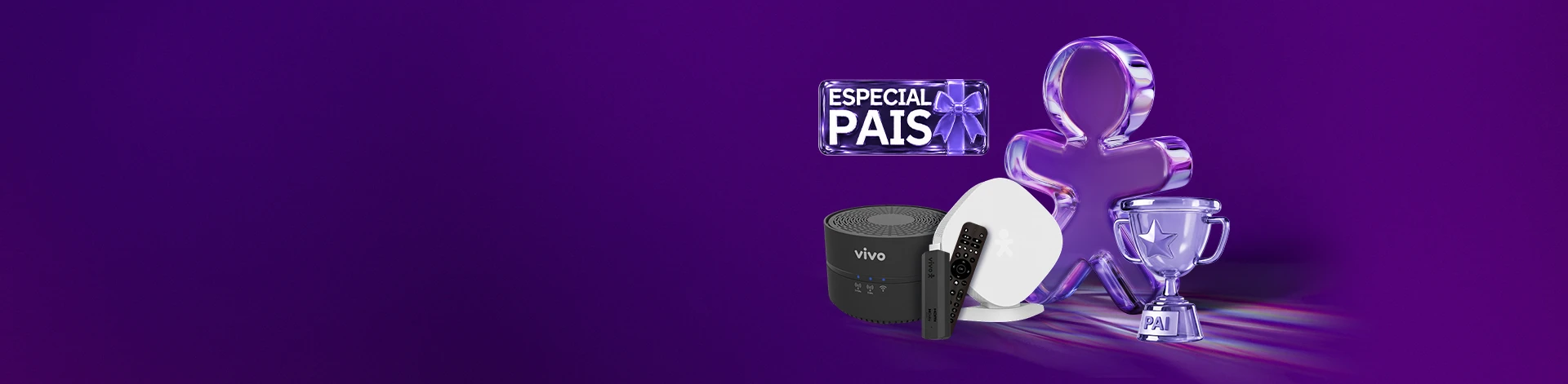 Imagem com repetidores Wi-Fi em promoção. Lê-se: Especial Pais.