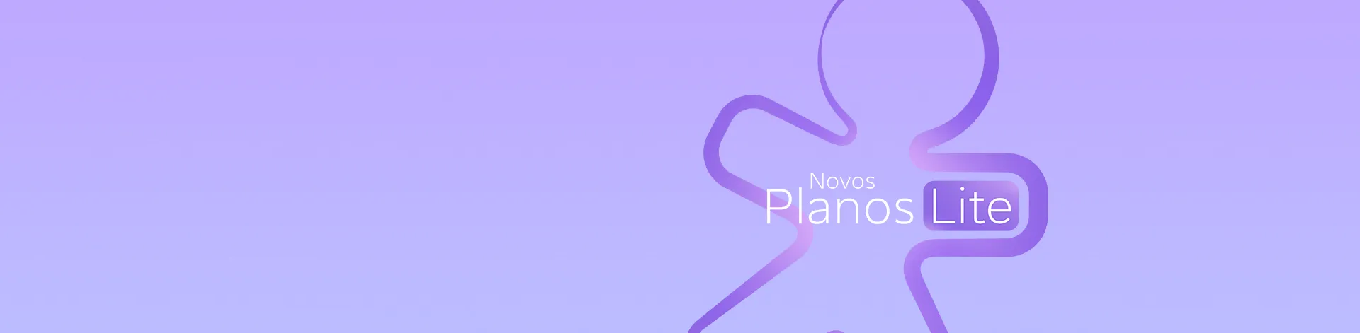 Imagem com fundo roxo claro, contorno do Vivinho com o texto "Novos Planos Lite"