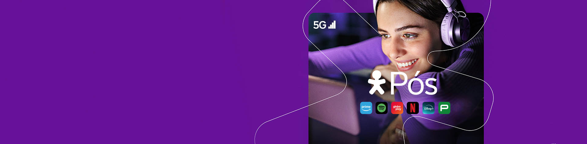 Imagem de uma mulher assistindo algo no celular. Lê-se: "Pós.