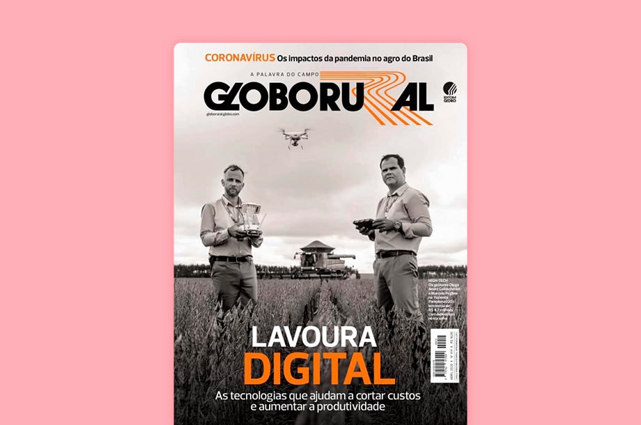 Capa da revista Globo Rural com o título, Lavoura Digital