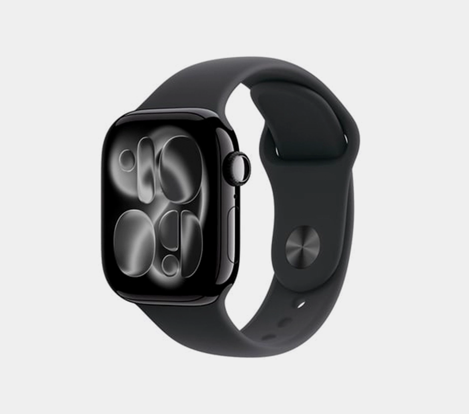 Imagem promocional do Apple Watch Series 11 na cor preta.