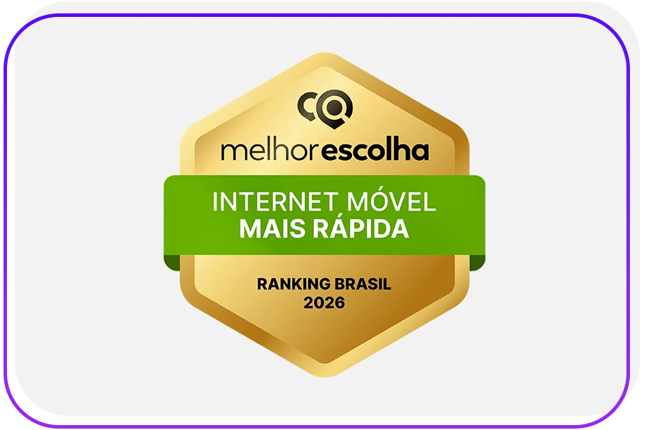 Imagem do selo da premiação Melhor Escolha Internet Móvel Mais Rápida