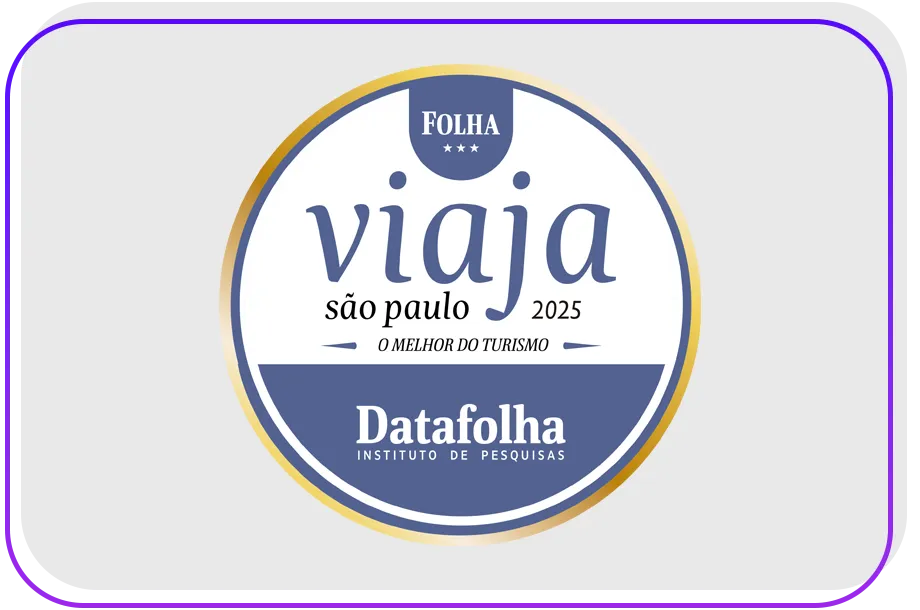 Imagem do selo de Pesquisa Viaja SP 2025