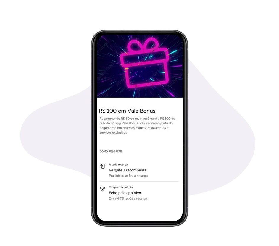 Captura de tela da seção do app sobre o prêmio de 100 mil.