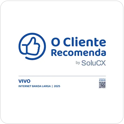 Selo O Cliente Recomenda Banda Larga 2025.