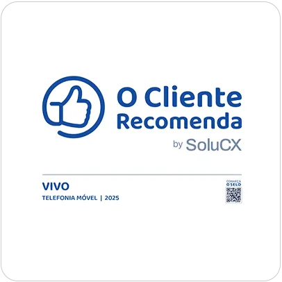 Selo O Cliente Recomenda Telefonia Móvel 2025.
