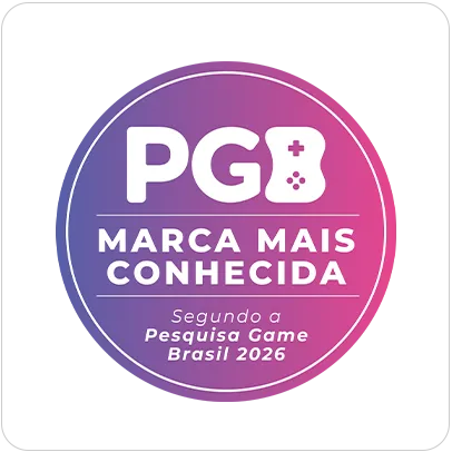 Selo PGC Marca Mais Conhecida com reconhecimento da Pesquisa Game Brasil 2026.