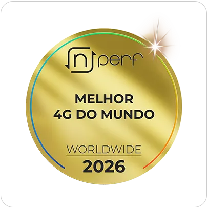 Selo nPerf Melhor 4G do Mundo 2026.