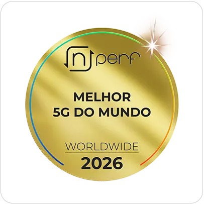 Selo nPerf Melhor 5G do Mundo 2026.