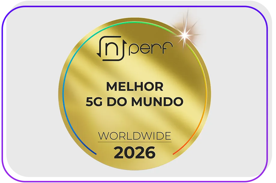Selo dourado nPerf Melhor 5G do Mundo Worldwide 2026.