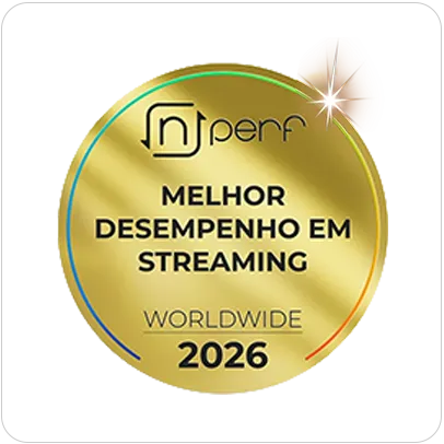 Selo nPerf Melhor Desempenho em Streaming 2026.