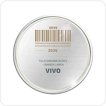 Selo Prêmio Consumidor Moderno Banda Larga 2026.