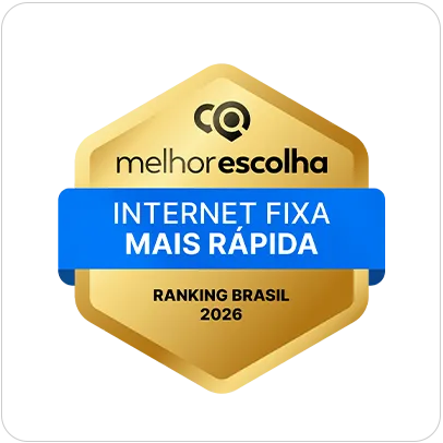 Selo Internet Fica Mais Rápida do Brasil 2026.