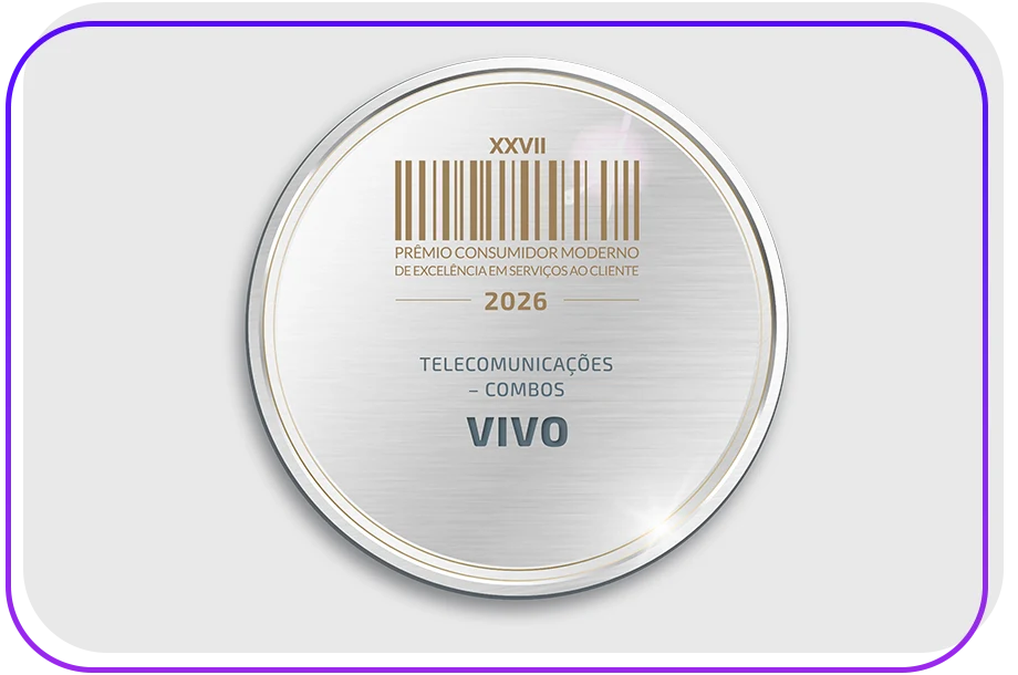 Imagem do selo do Prêmio Consumidor Moderno de Excelência ao Cliente 2026 - Combos