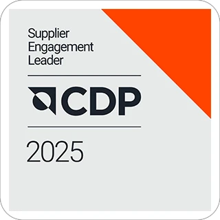 Selo de reconhecimento CDP Supplier Engagement Leader referente a 2025.