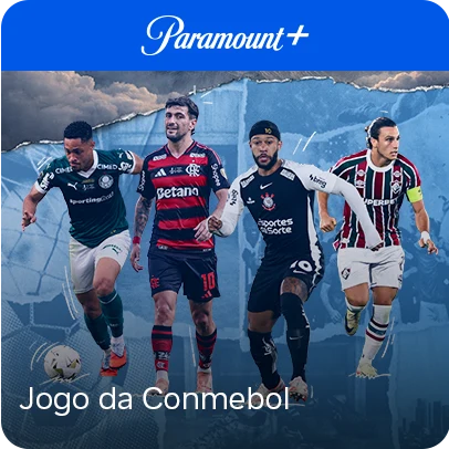 Jogadores de futebol. Com logo da Paramount +