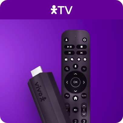 Imagem do aparelho Stick Vivo TV na cor preta.