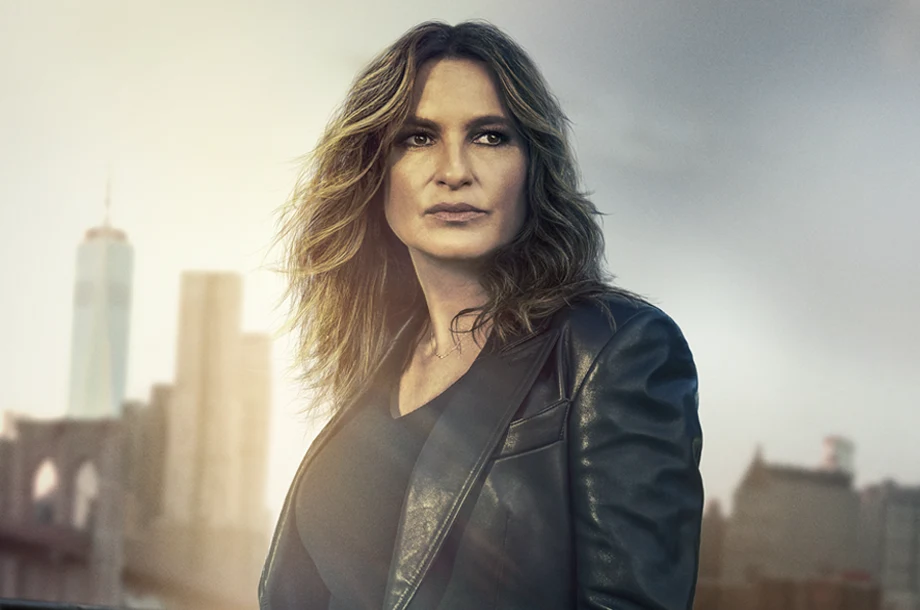 Imagem promocional da série Law & Order, com a personagem principal na capa.