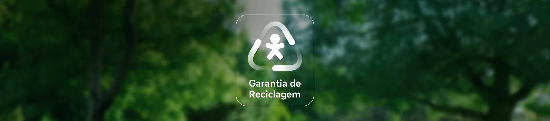 Imagem com embalagens de papel. Lê-se: Garantia de Reciclagem.