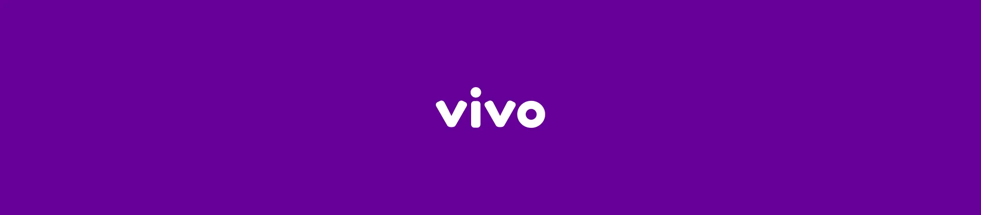 Imagem com fundo roxo e o logo da Vivo