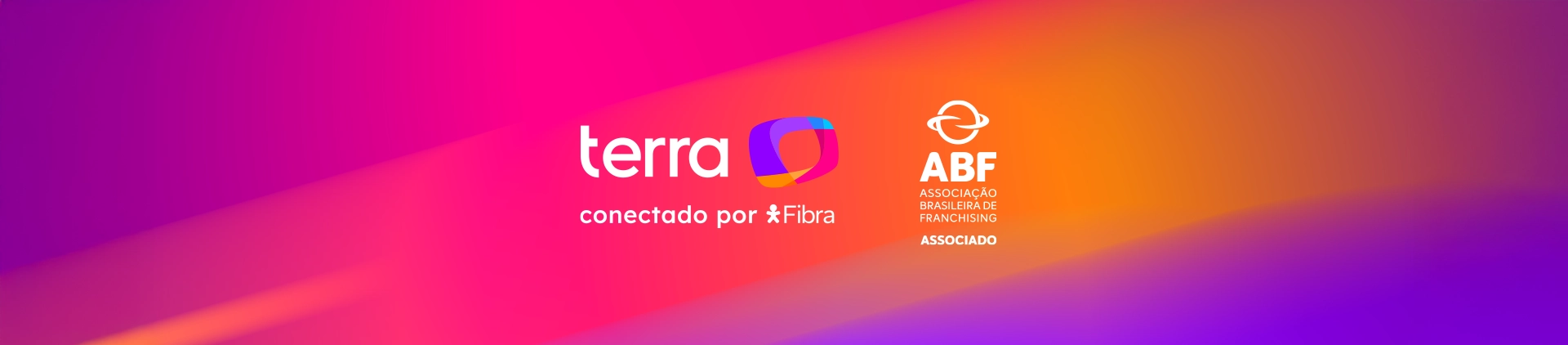 Logo Terra e escrito: "conectado por Vivo Fibra" e logo ABF do lado.