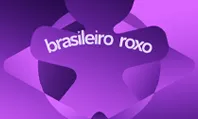 Composição em púrpura da bandeira do Brasil com o Vivinho ao centro.
