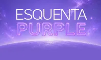 Banner Esquenta Purple com TV, smartphone, smartwatch e fones de ouvido.