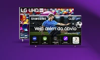 Smart TVs das marcas LG e Samsung.