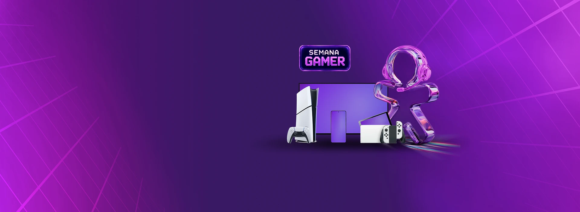 Produtos eletrônicos em oferta na campanha Semana Gamer.