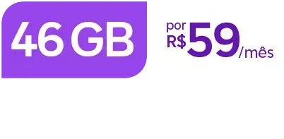 Lê-se: 46 Gb por R$ 59/mês. Internet ilimitada para YouTube.