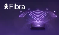 Imagem de um arquibancada de estádio, um molden no centro e um símbolo de Wi-Fi com fundo roxo.