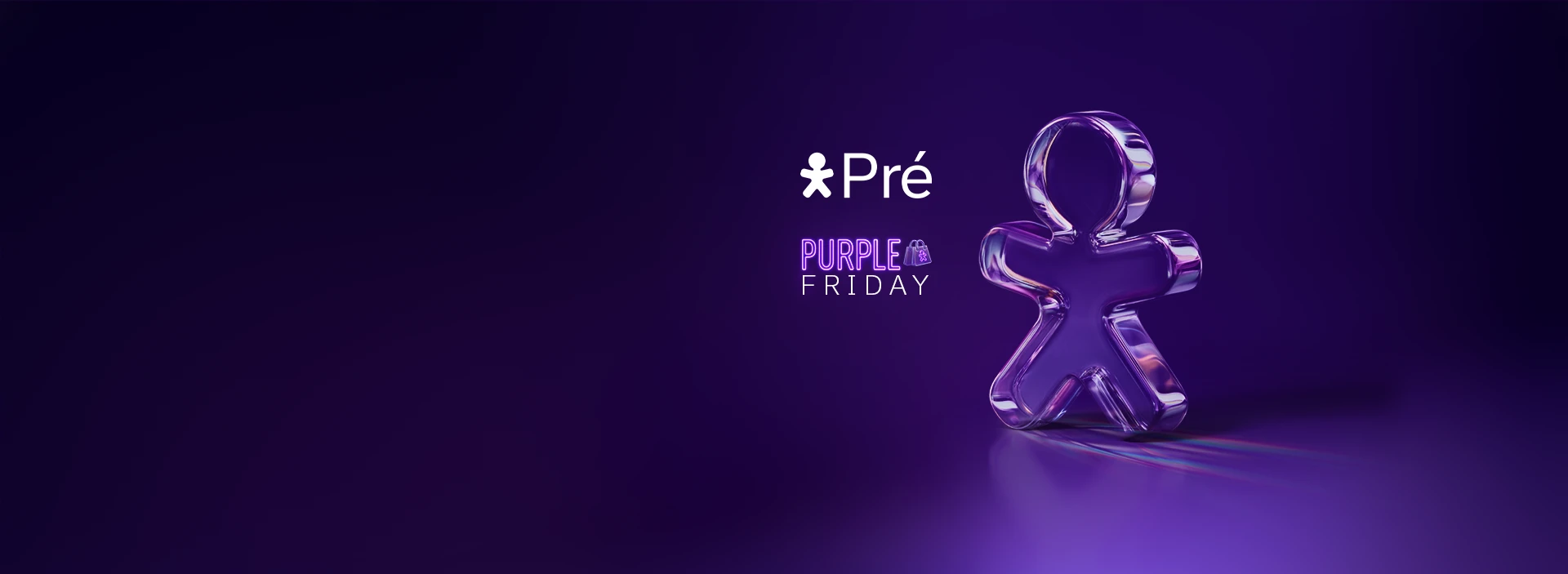 Imagem com fundo escuro, vivinho em vidro, ao lado logo Vivo Pré e Purple Friday