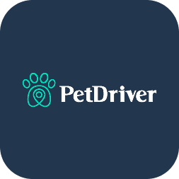 Símbolo de uma pata de pet. Lê-se: "Petdriver".