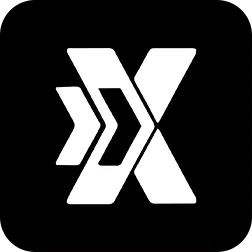 Logotipo do ExitLag em branco sobre fundo preto, com setas formando a letra X.