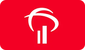 Logo do banco Bradesco na cor branca com o fundo vermelho