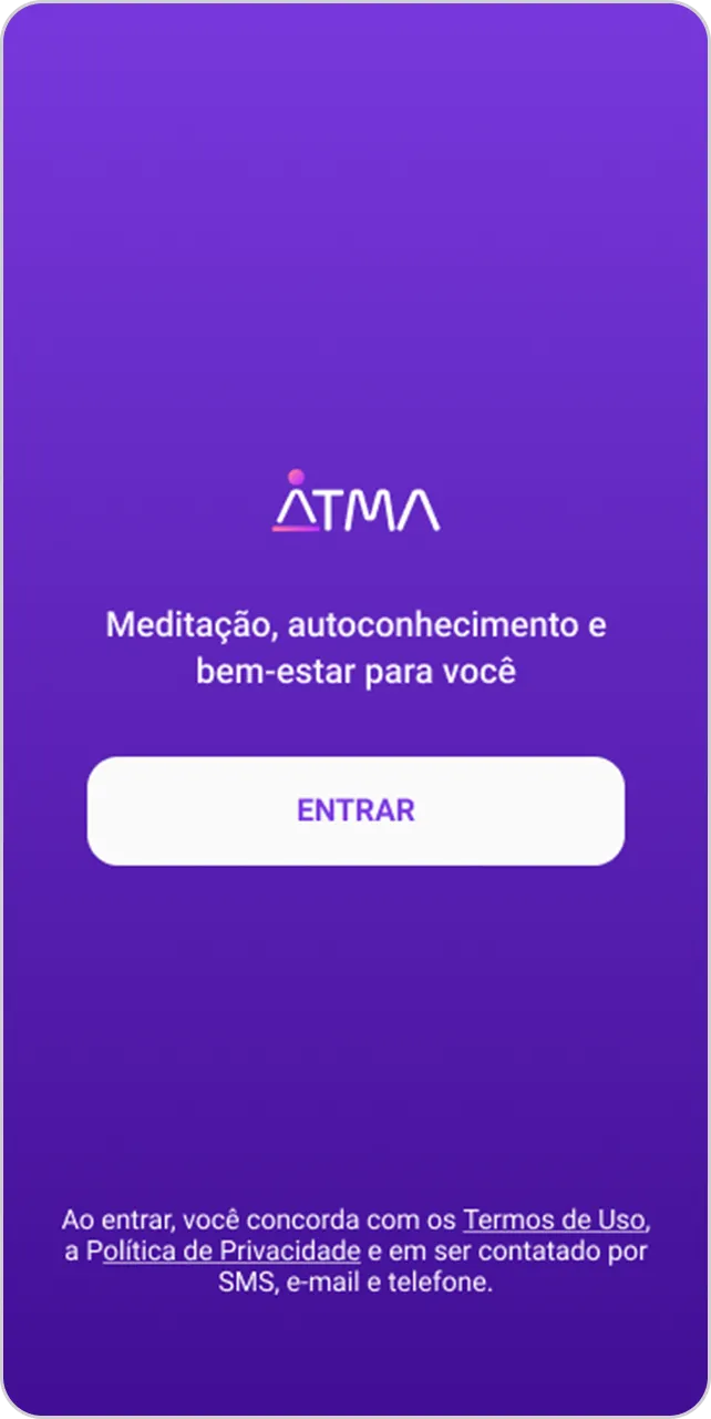 Imagem da entrada do aplicativo Atma
