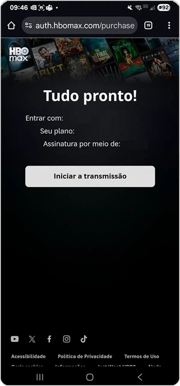 Atualização Telas Parceiro | Página Ativação | HBO MAX