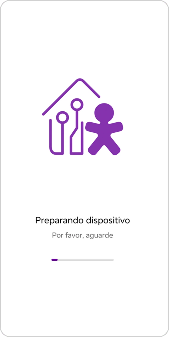 Imagem de tela de preparação de dispositivo para ativação.