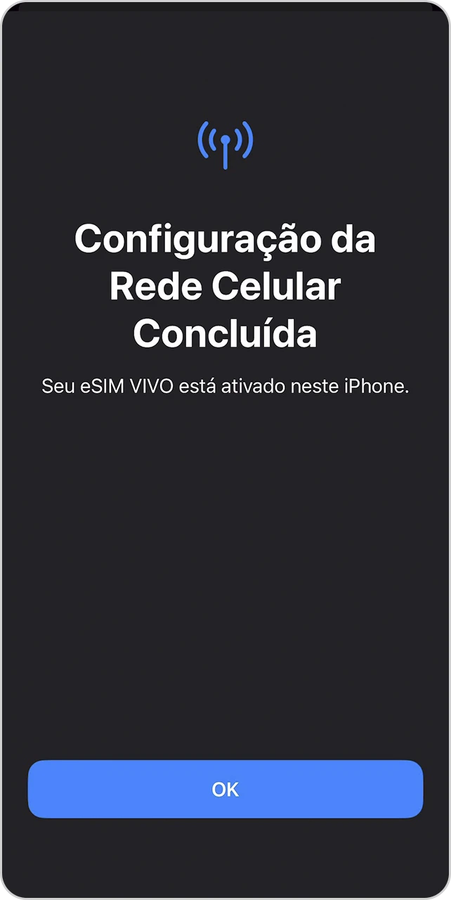 Tela de configuração concluída.