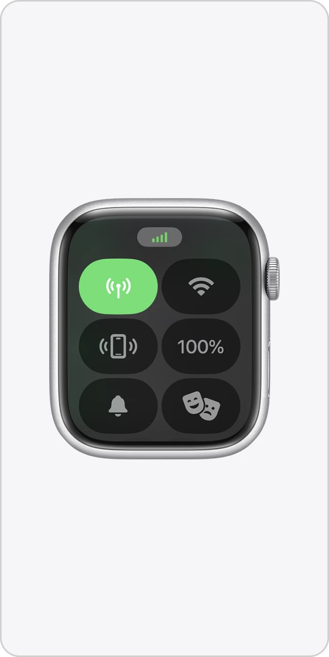 Tela do Apple Watch conectado na rede.