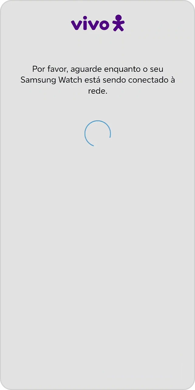 Tela de progresso para aguardar a conexão do Watch na rede.