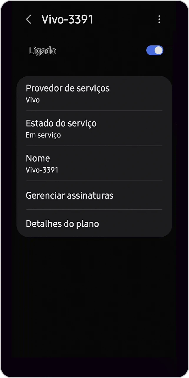 Tela de sucesso de ativação do plano no Galaxy Watch.