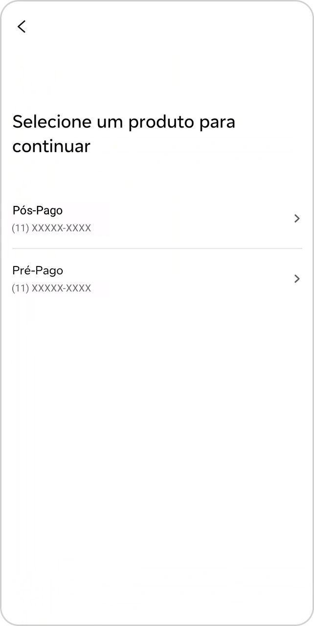 Tela com todos os números Vivo cadastrados.